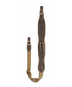 Rifle sling in leather with ammo holder