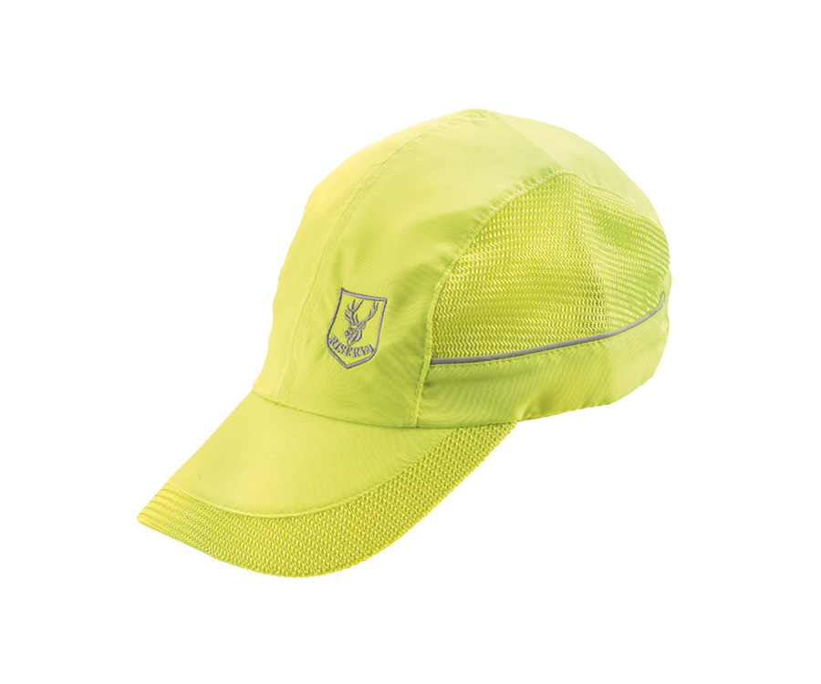 High visibility yellow cap with visor