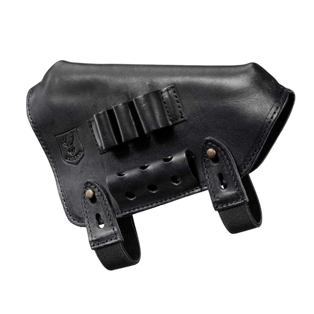 Leather Cheek riser with cartridge holders