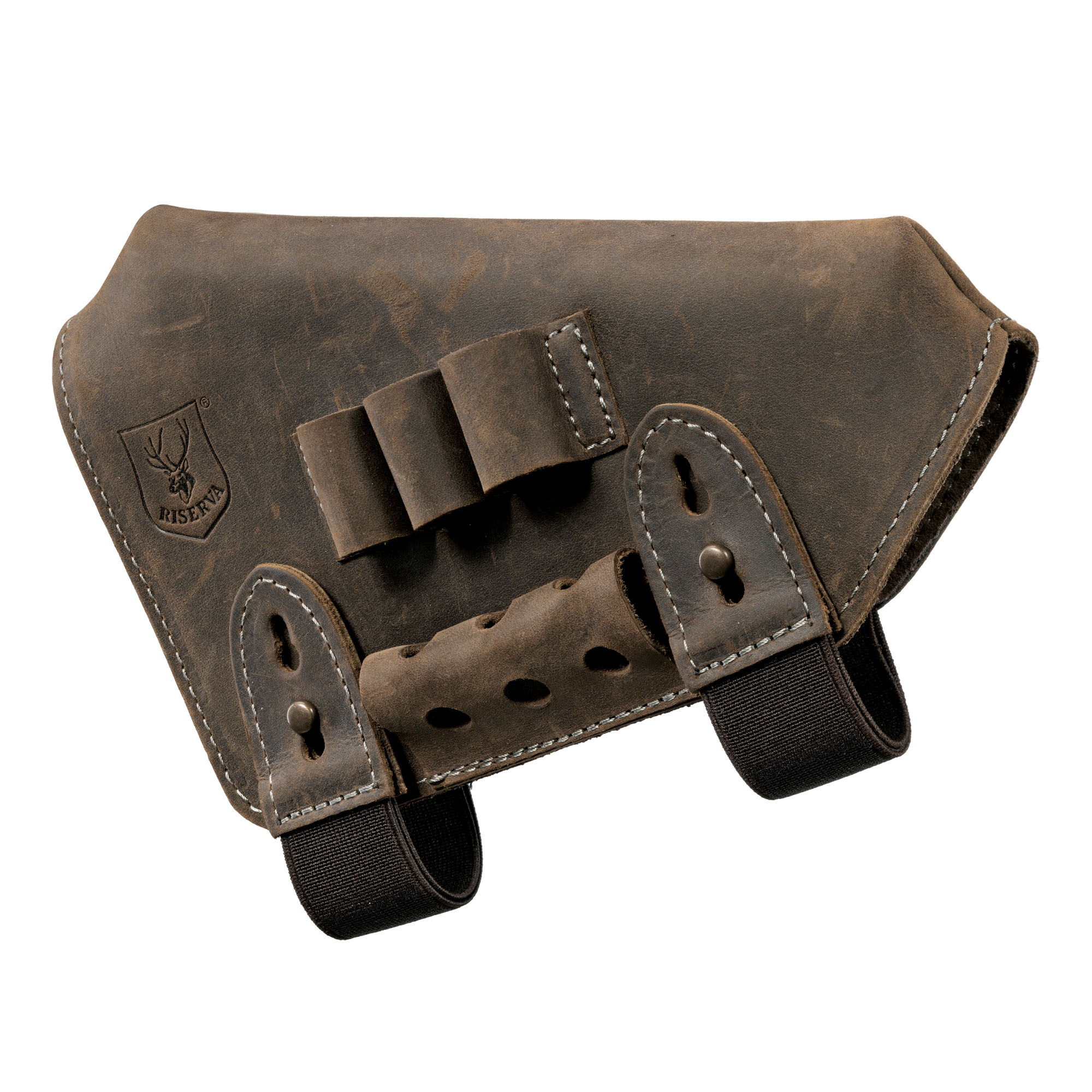 Leather Cheek riser with cartridge holders
